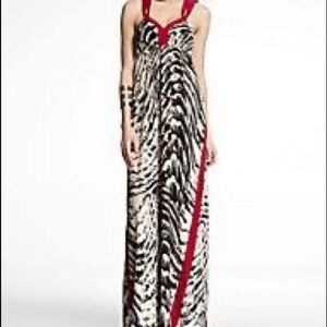 Express Lattice Back Animal Print Maxi Dress​​​